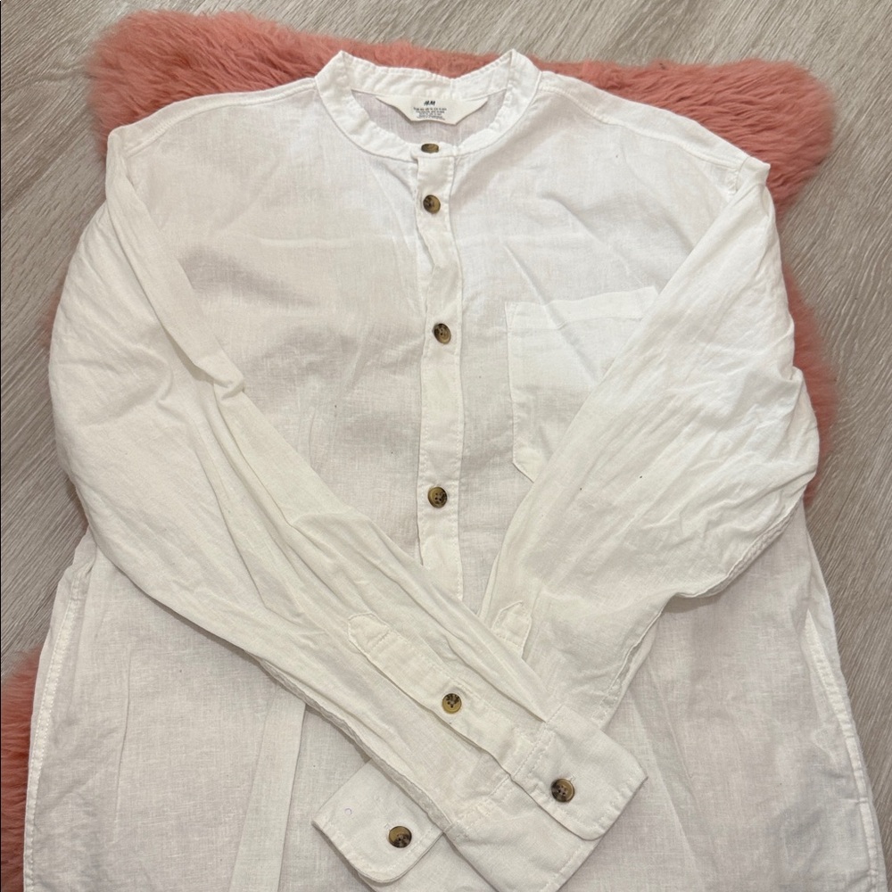 H&M White Casual Button Down Shirt